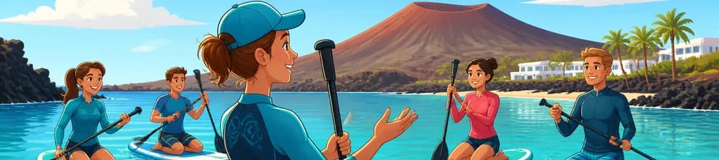 Jornada de aprendizaje en surf de remo en Lanzarote