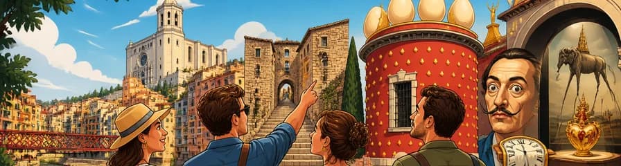 Excursión privada de un día completo a Girona y Figueres, con entrada al Museo Dalí, saliendo de Barcelona