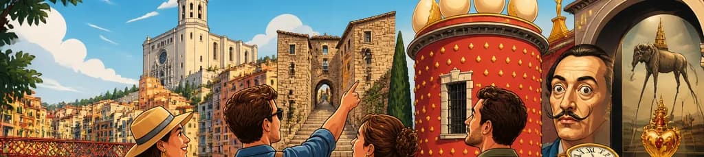 Excursión privada de un día completo a Girona y Figueres, con entrada al Museo Dalí, saliendo de Barcelona