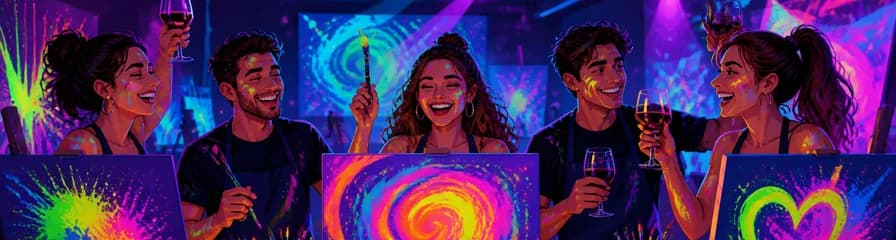 Sumérgete en Vi8ra Madrid: Experiencia inmersiva de pintura con música y vino sin límites