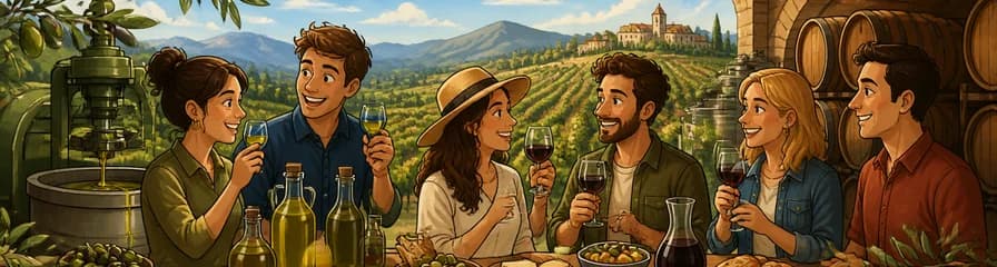 Excursión en grupo reducido: visita a una almazara y una bodega en Navarra, con catas y almuerzo.
