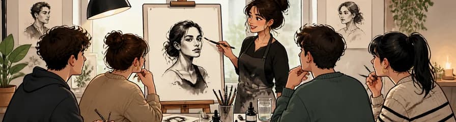 Sesión de Pintura con Tinta China Dedicada al Retrato