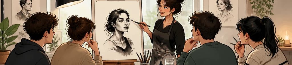 Sesión de Pintura con Tinta China Dedicada al Retrato