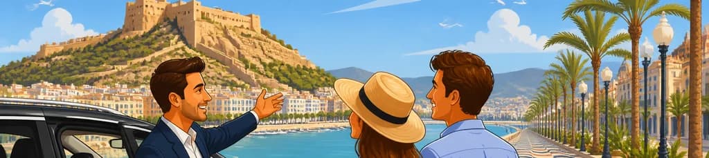 Servicio de traslado privado a Alicante con recorrido turístico de una hora