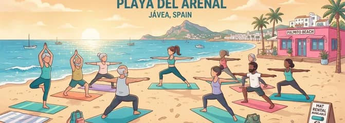 Clase de Yoga en la Playa del Arenal de Jávea, España (en inglés)