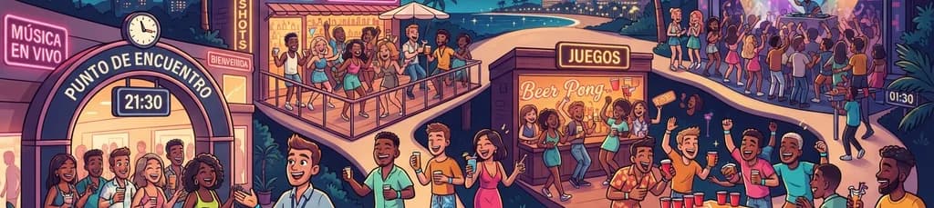 Circuito de bares en Maspalomas: cuatro locales, chupitos de bienvenida y juegos de fiesta