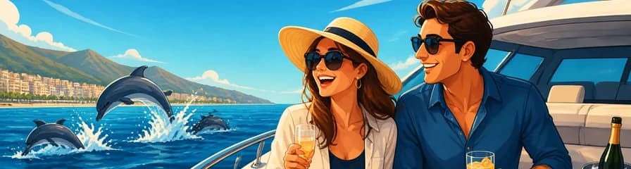 Excursión privada de dos horas en yate con bebidas y avistamiento de delfines desde Fuengirola