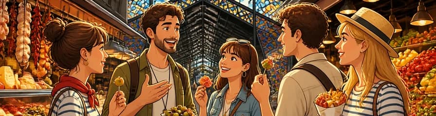 Explora el mercado de alimentos de Barcelona y disfruta de degustaciones de productos locales