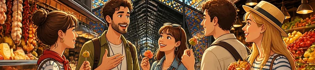 Explora el mercado de alimentos de Barcelona y disfruta de degustaciones de productos locales