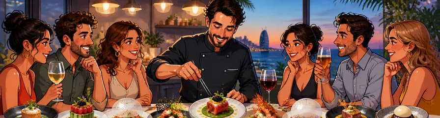 Experiencia culinaria de 9 platos: Fusión latinoamericana y española en Barcelona