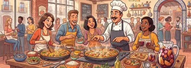 Taller práctico de paella en Madrid con sangría ilimitada