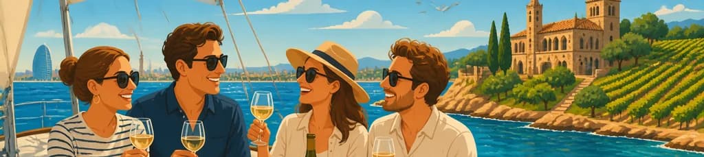 Un paseo en velero por Barcelona con degustación de vinos en grupos íntimos