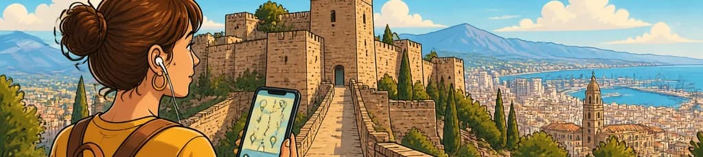 Entrada al Castillo de Gibralfaro con un recorrido autónomo diseñado por un guía experto