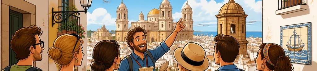 Explora el casco antiguo de Cádiz con una visita guiada en alemán.