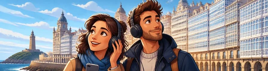 Recorrido en Podcast Autoguiado por La Coruña, la Ciudad de Cristal