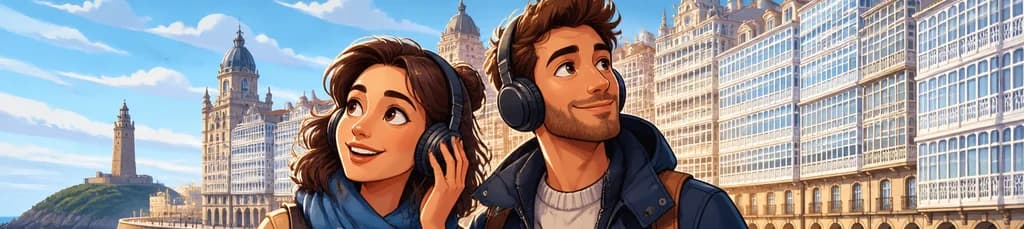 Recorrido en Podcast Autoguiado por La Coruña, la Ciudad de Cristal