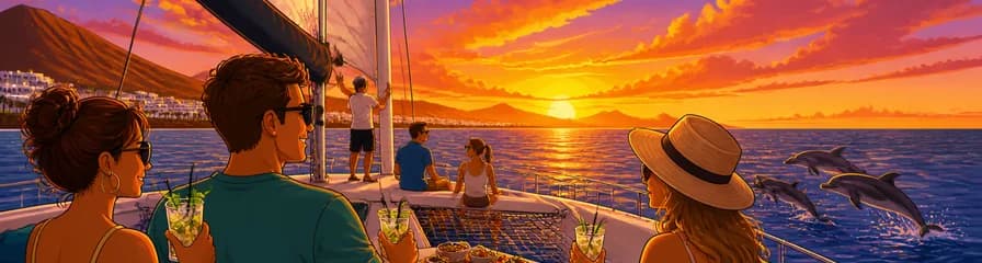 Travesía en catamarán al ocaso con posibilidad de avistar delfines