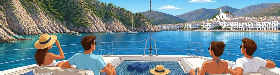 Tour privado en catamarán por Cap de Norfeu y Cadaqués partiendo de Roses