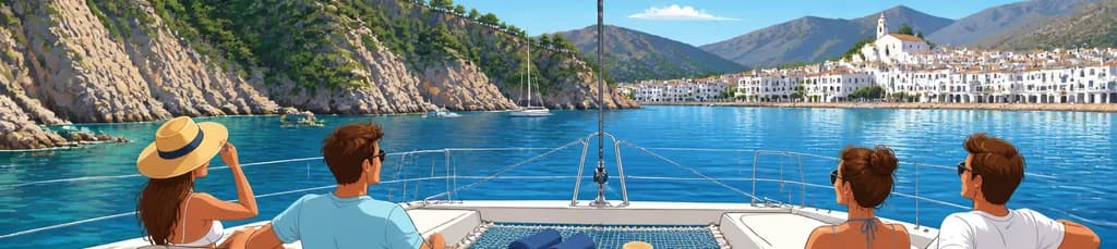 Tour privado en catamarán por Cap de Norfeu y Cadaqués partiendo de Roses