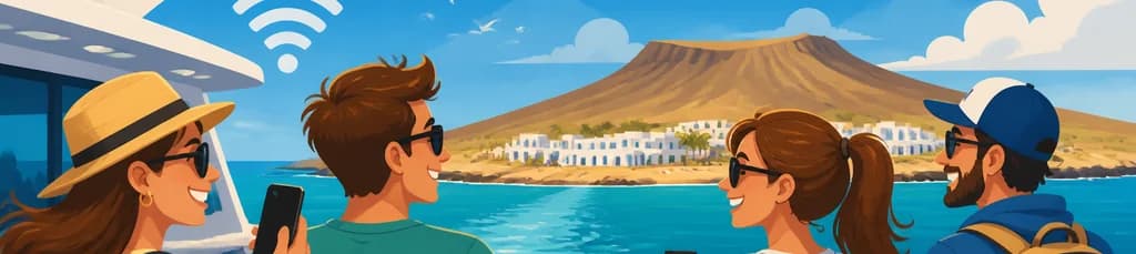 Viaje en ferry con servicio de ida y vuelta a La Graciosa, incluyendo conexión wifi gratuita
