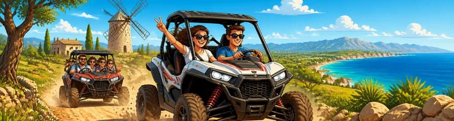 Aventura en buggy biplaza o cuatriplaza: tour off-road y on-road por Mallorca