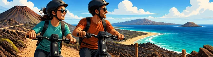 Excursión todoterreno en scooter de prueba eléctrica por Corralejo