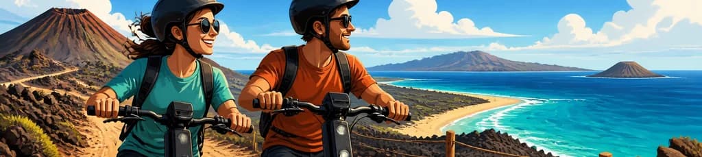 Excursión todoterreno en scooter de prueba eléctrica por Corralejo