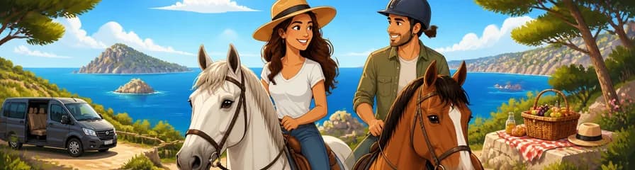 Paseo privado a caballo en Ibiza con opción de picnic y recogida en tu hotel