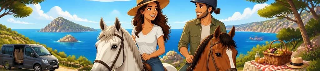 Paseo privado a caballo en Ibiza con opción de picnic y recogida en tu hotel
