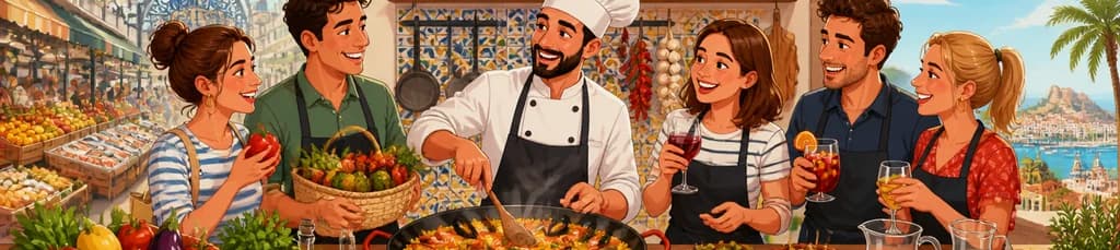 Taller culinario en Alicante: Paella, Tapas, Bebidas y visita al Mercado Central