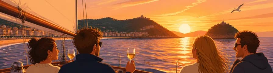 Excursión en velero al atardecer en San Sebastián
