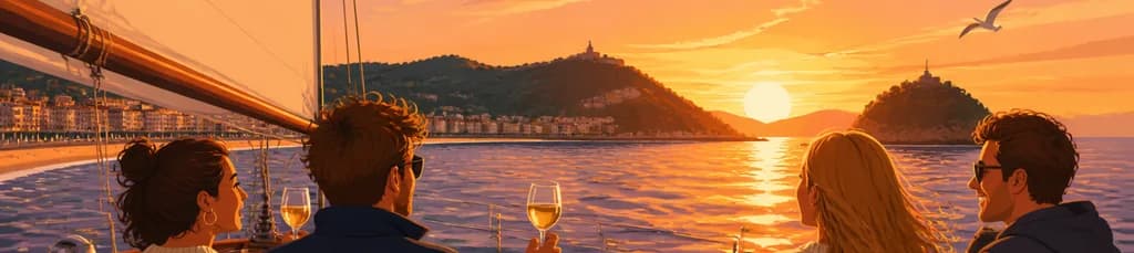 Excursión en velero al atardecer en San Sebastián