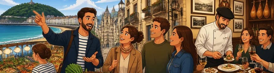Recorrido Histórico y Comida Privada en un Club Gastronómico de San Sebastián