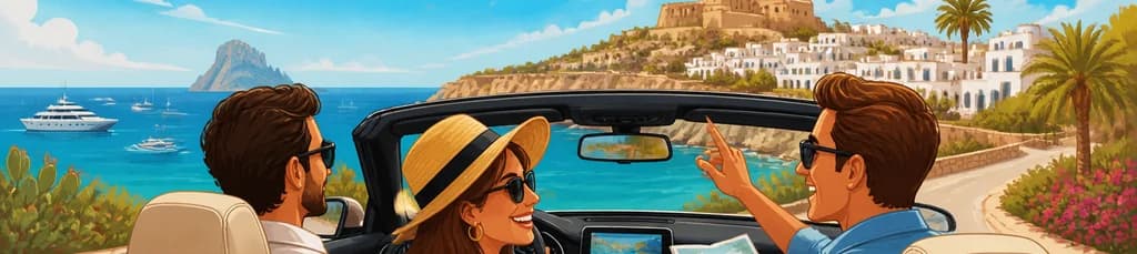 Descubre los Secretos VIP de Ibiza: Un Tour Premium en Coche de 4 Horas