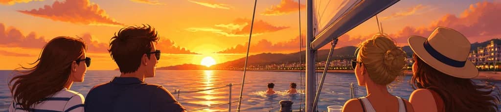Experiencia de dos horas en velero: el atardecer en Playa de Aro