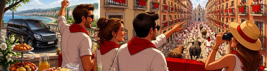 San Fermín VIP: Acceso Exclusivo a Balcón Privado con Traslado de Lujo desde San Sebastián