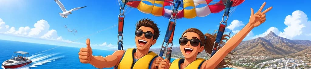 Vive la emoción de una aventura aérea en parasailing por la costa de Tenerife