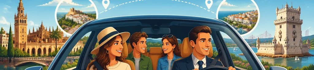 Viaje privado en coche de Sevilla a Lisboa, con dos horas dedicadas a paradas turísticas