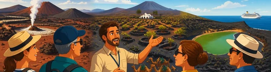 Recorrido por Timanfaya, La Geria y Laguna Verde, diseñado para pasajeros de crucero