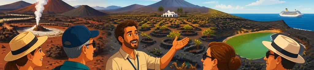 Recorrido por Timanfaya, La Geria y Laguna Verde, diseñado para pasajeros de crucero