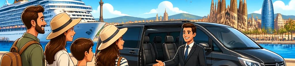 Servicio de traslado en minivan desde el muelle de Barcelona