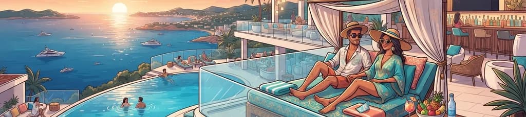 Pase de un día en la azotea: Experiencia de cama balinesa en primera fila y crédito de alimentos y bebidas de 260 €