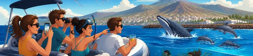 SEA SAFARI: Observación de delfines y ballenas con snorkel, aperitivo y bebida a bordo de una lancha rápida durante 2 horas