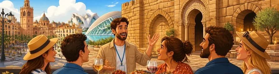 Recorrido urbano con degustación de tapas en un monumento del siglo XI: una excursión en tierra por Valencia