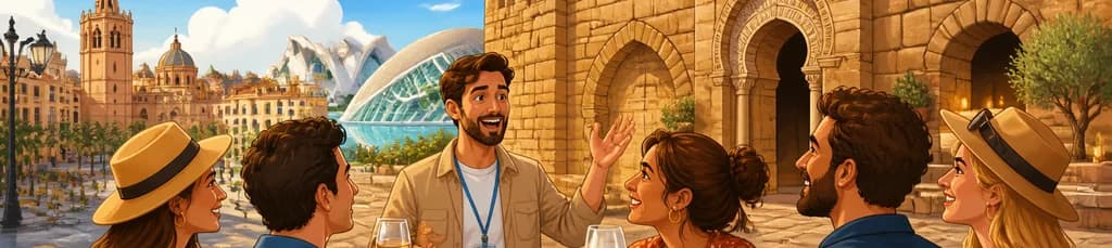 Recorrido urbano con degustación de tapas en un monumento del siglo XI: una excursión en tierra por Valencia
