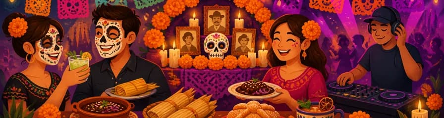 Una travesía gastronómica por los sabores del Día de Muertos en Jaiba MX, con altar conmemorativo y sesión de DJ.
