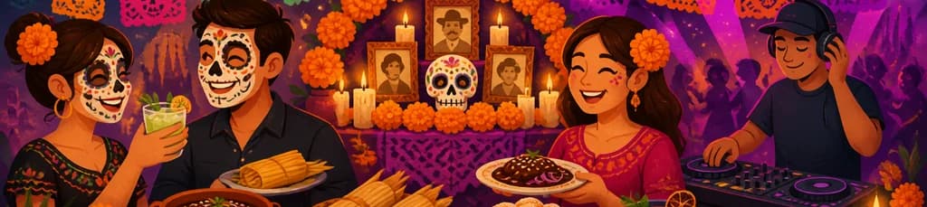 Una travesía gastronómica por los sabores del Día de Muertos en Jaiba MX, con altar conmemorativo y sesión de DJ.