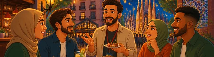 Recorrido Privado por Barcelona: Degustación de Tapas y Bebidas Halal con Guía Local
