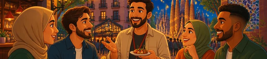 Recorrido Privado por Barcelona: Degustación de Tapas y Bebidas Halal con Guía Local