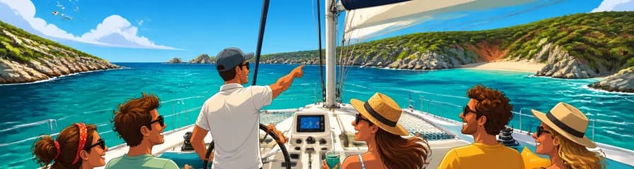 Excursión en catamarán de medio día por la costa norte de Menorca, con salida desde Fornells